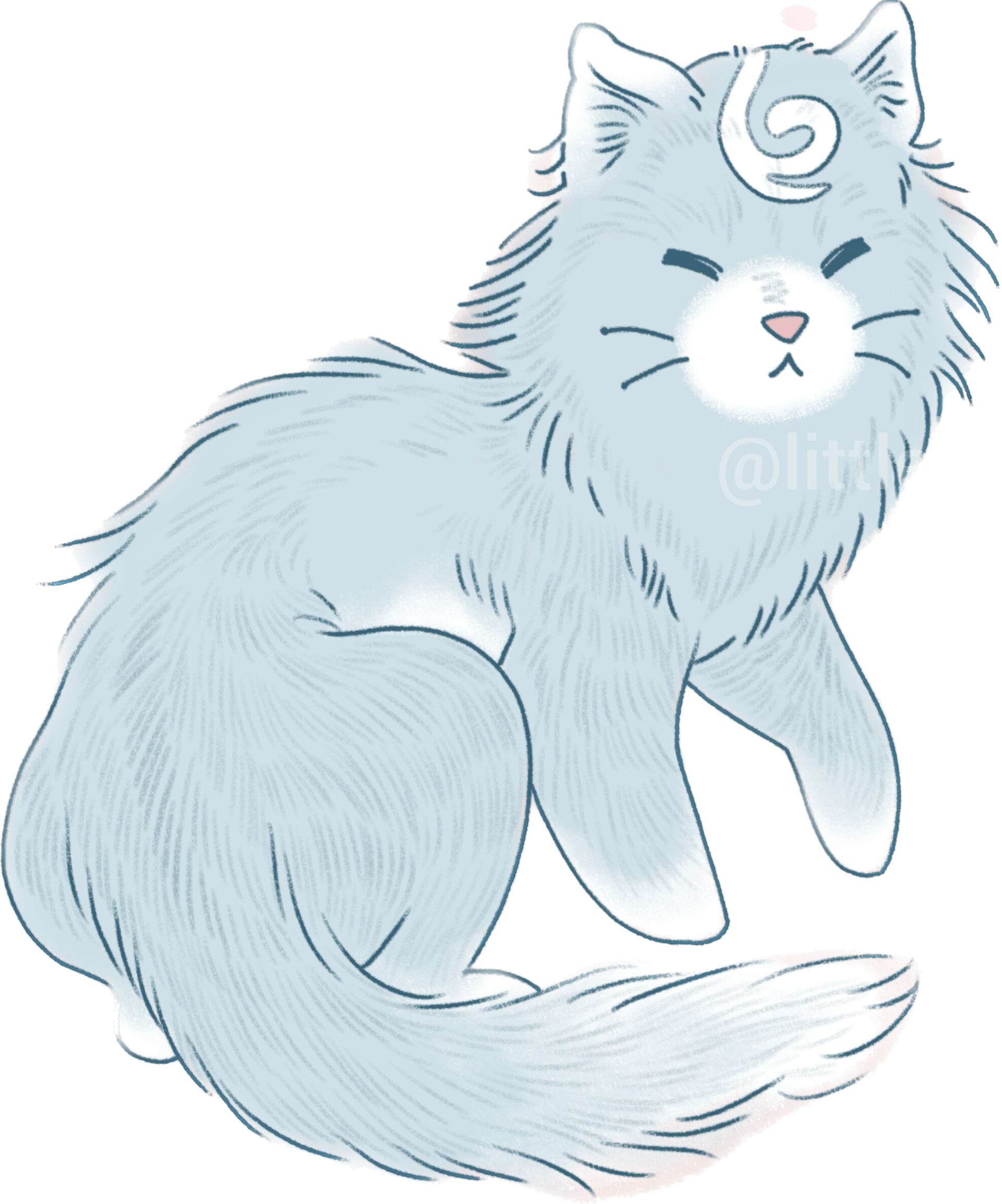 digital art of a blue cat by LittleAlziWaifu on DeviantArt.