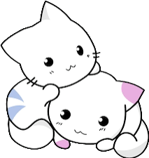 digital art of a blue cat and pink cat by Openclipart.